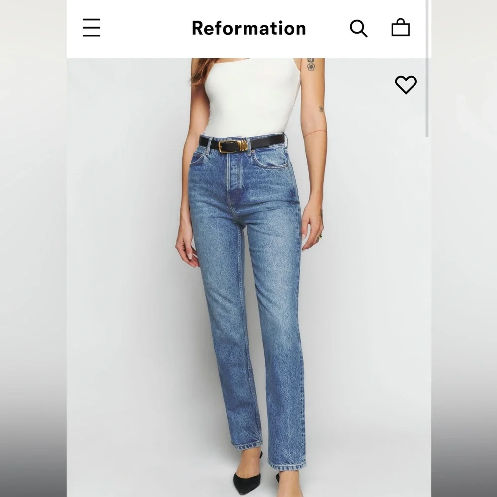 Reformation High Waisted, Cropped, Relax Fit Jeans Sz 29 - Picture 4 of 5